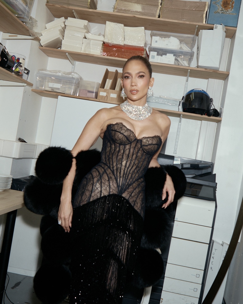 Jennifer Lopez wore Chopard jewelry to celebrate her birthday in Paris on July 9, 2026.