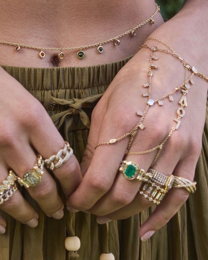 SHAY Jewelry Diamond Baguette Drop Hand Chain, $12,760, shayjewelry.com
