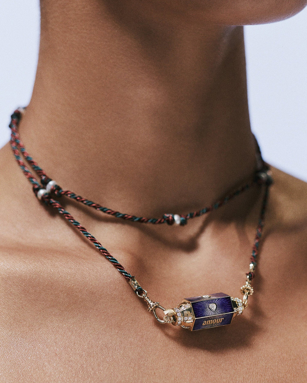 enamel jewelry: Marie Lichetenberg Amour Toujours Locket