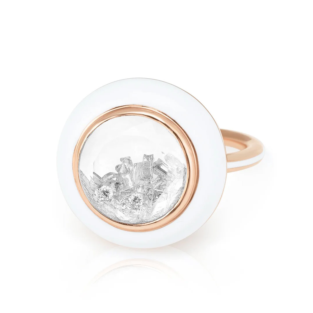 enamel and diamond shaker ring