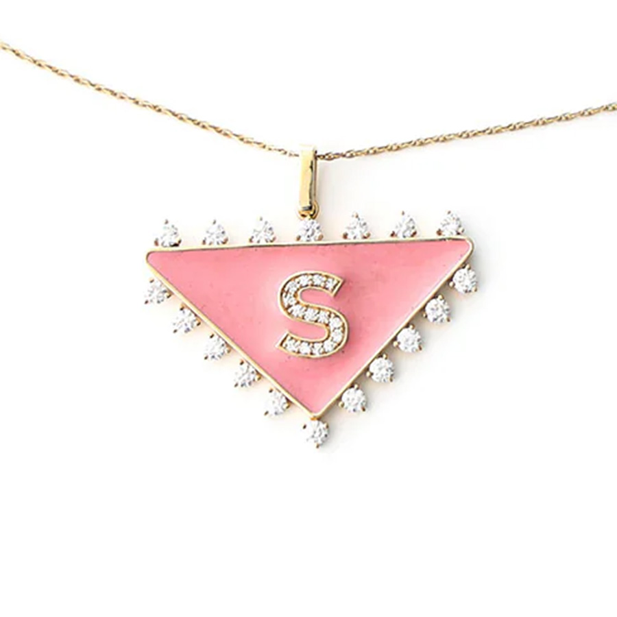 enamel jewelry: pink pendant