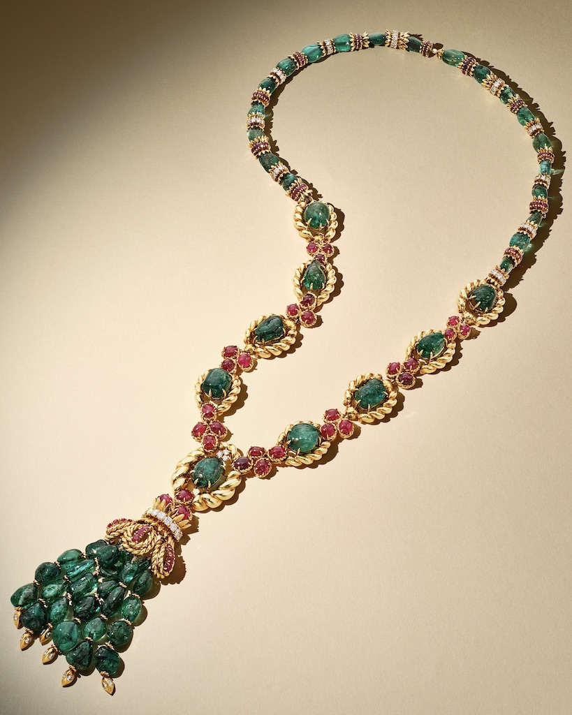 Rene Lalique Silver Topped Gold and Diamond Necklace-Bracelet Combination, circa 1890s in Sotheby's New York High Jewelry Sale