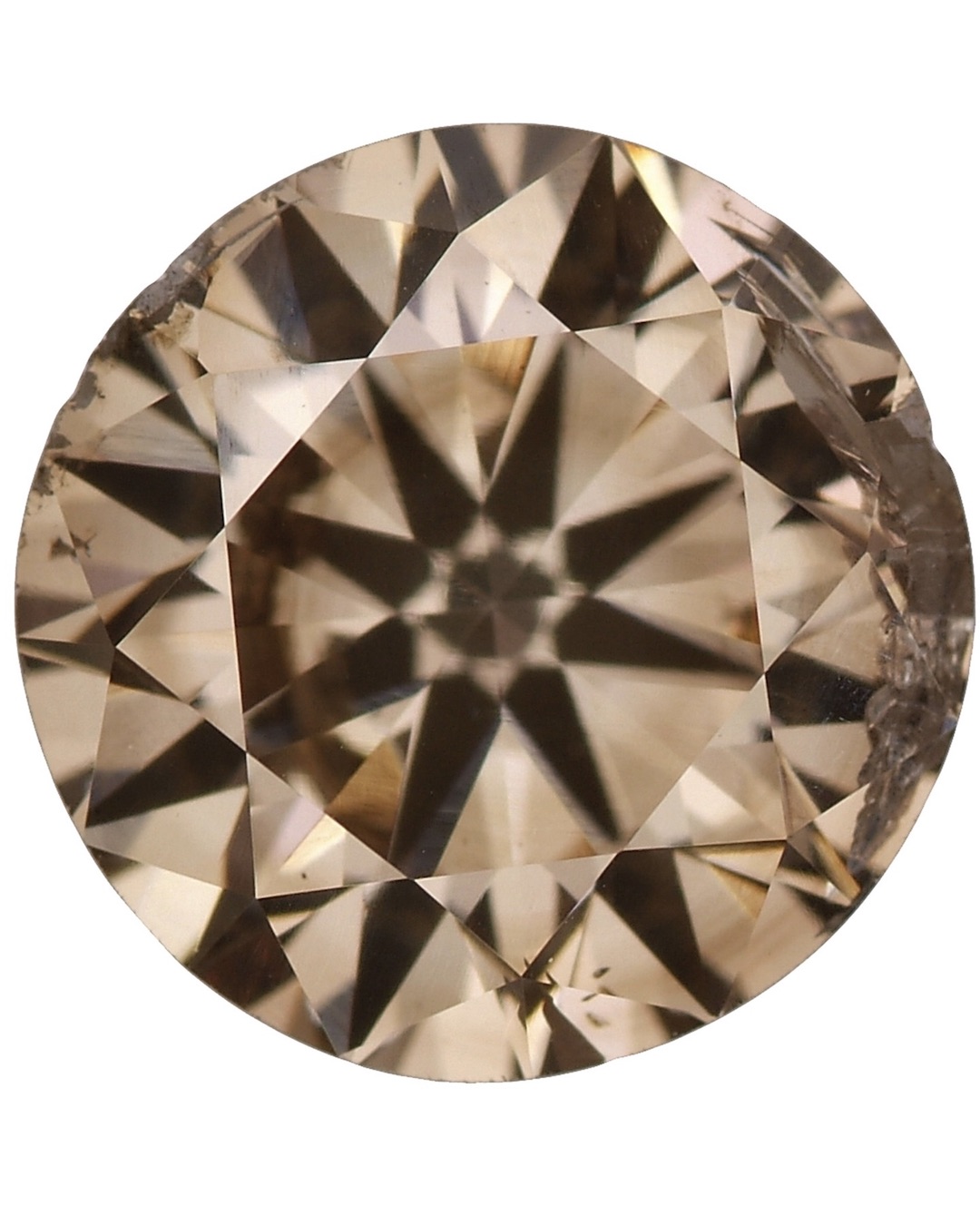 Brown Diamonds Are the Most Accesible Fancy Color Diamonds Fancy brown faceted round brilliant cut diamond. (Courtesy of GIA)