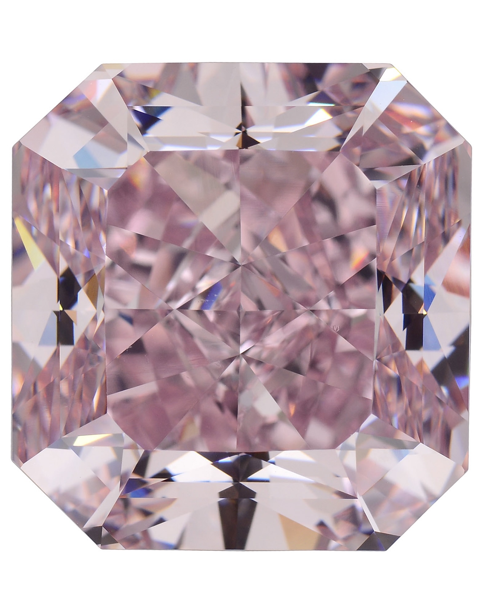 Pink Diamonds Are the Most Beautiful Fancy Color Diamonds Intense pink faceted square cut diamond. (Courtesy of GIA)