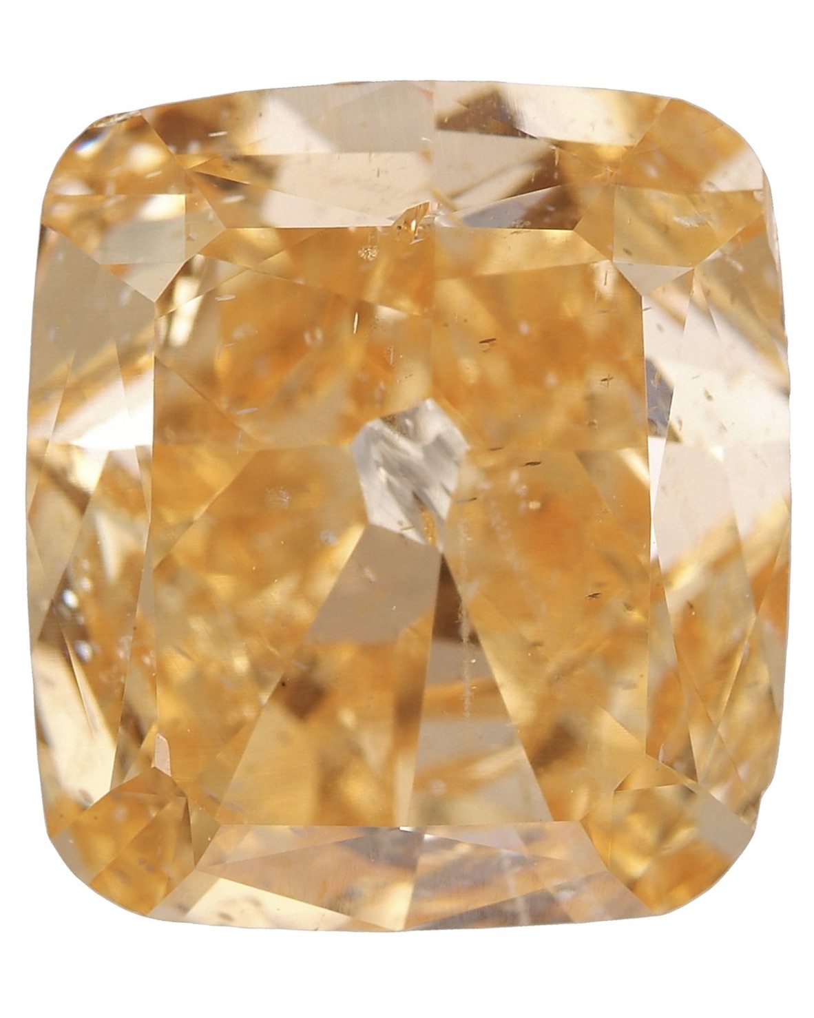 Fancy Vivid Orange faceted cushion cut diamond. (Courtesy of GIA)