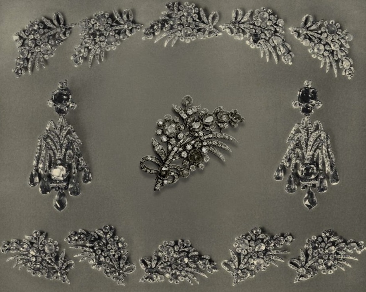 Russian Imperial Jewels Sapphire and Diamond Dress Trimming in Russia's Treasure of Diamonds and Precious Stones Plate. (Courtesy of Sotheby's)