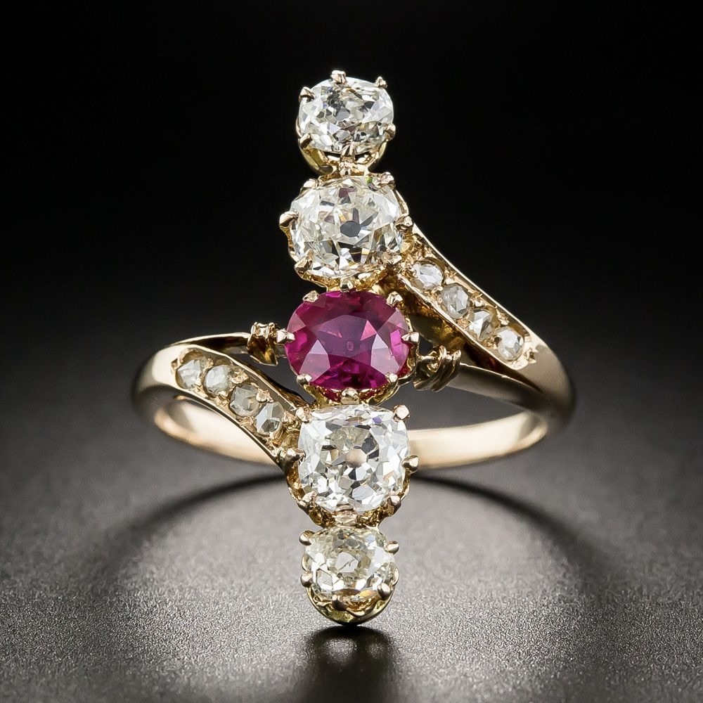 Victorian Ruby and Diamond Dinner Ring, $6,950, langantiques.com