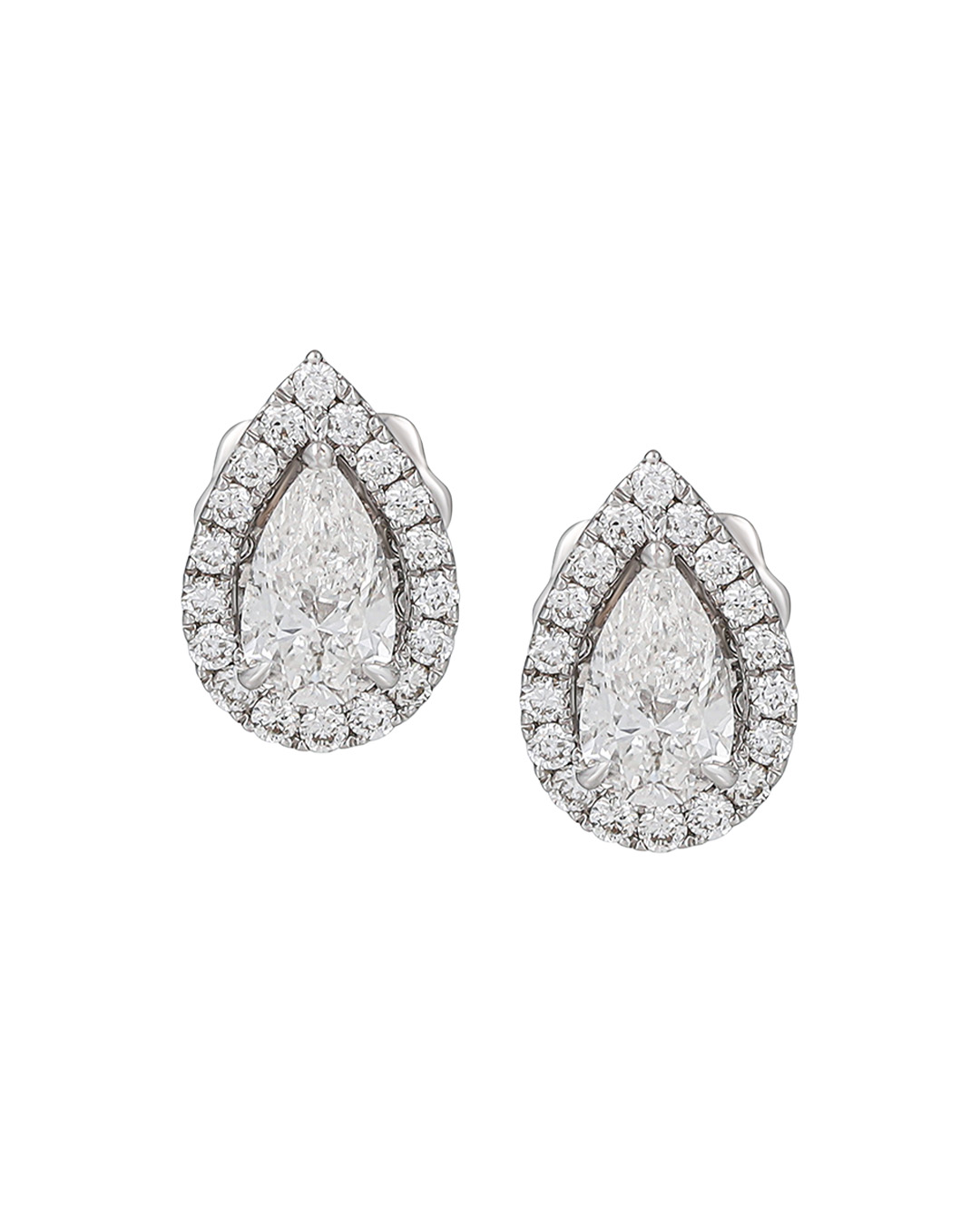Pear-shaped solitaire diamond earrings