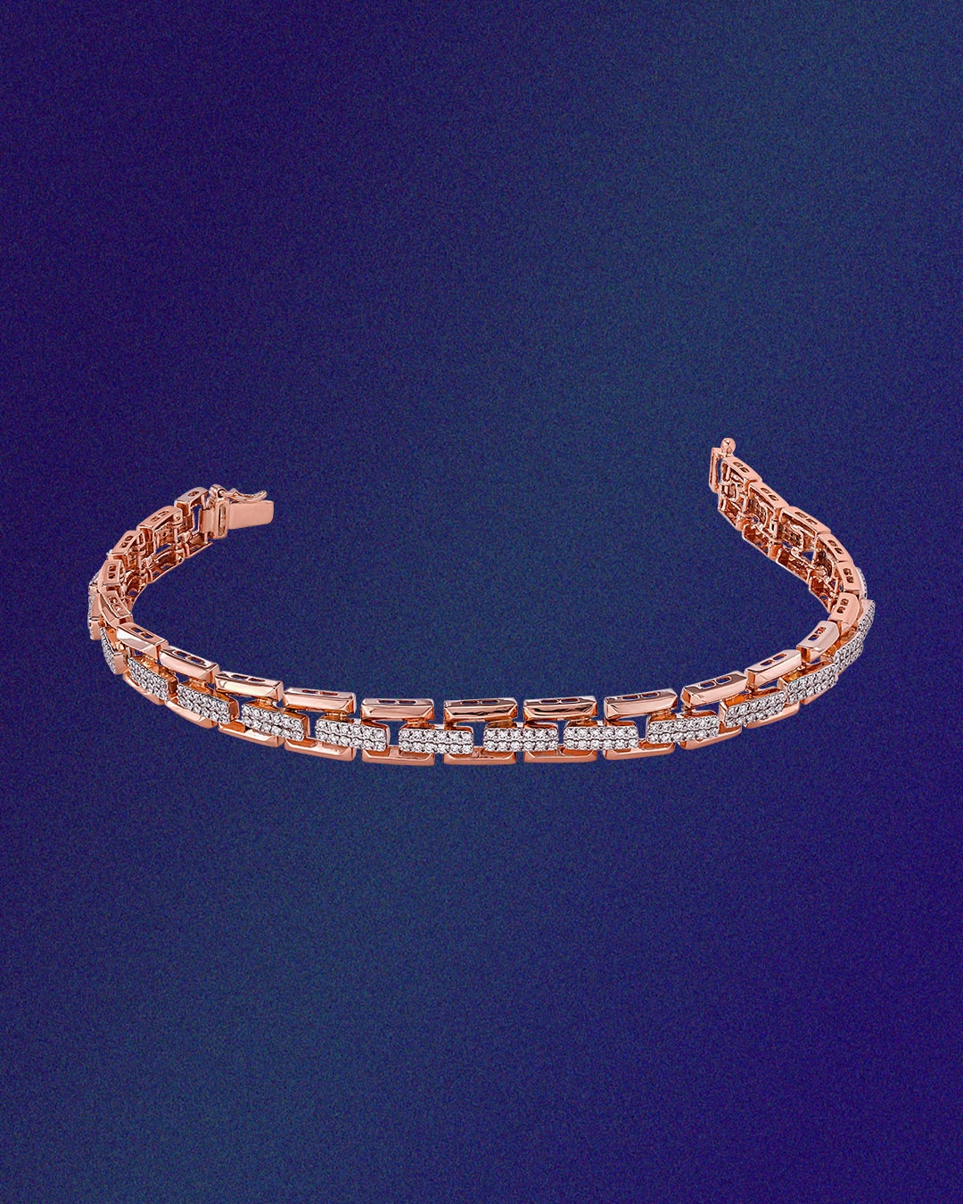 Kirtilals natural diamond bracelet in rose gold