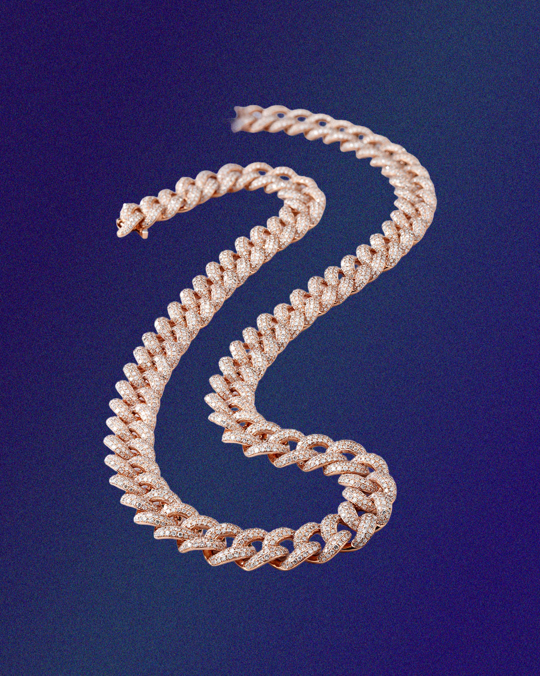 Khanna natural diamond chain necklace in rose gold