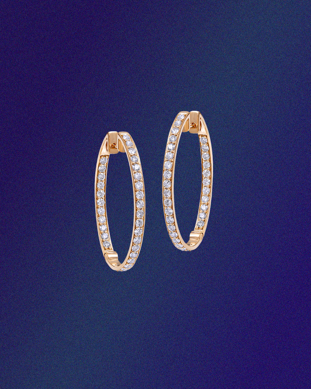 Kaj Fine natural diamond hoop earrings in yellow gold