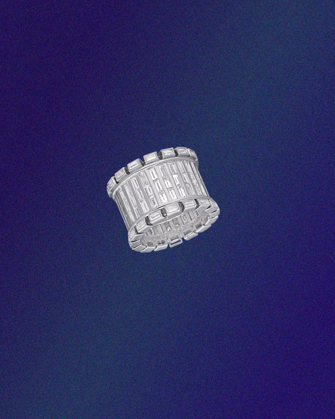 Moksh natural diamond baguette statement ring.