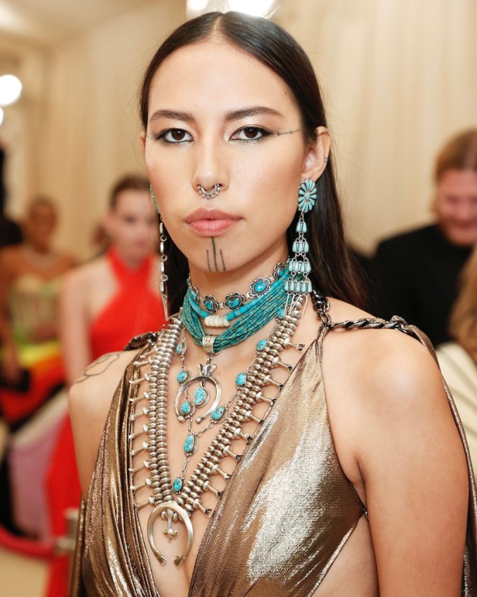 Turquoise Jewelry Quannah Chasinghorse attends The 2021 Met Gala