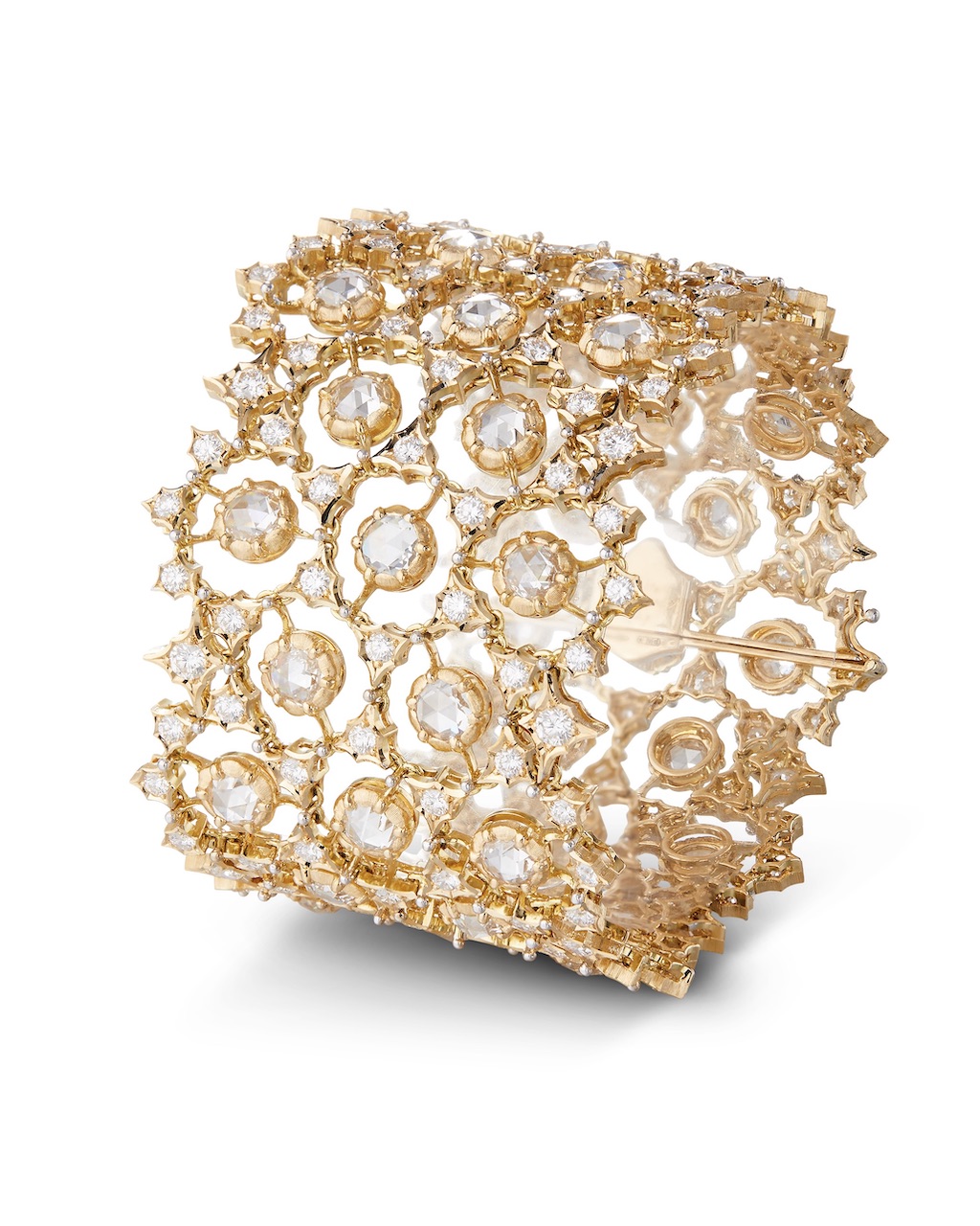 Buccellati Diamond Cuff from the Serenissima Collection as seen during Paris Couture Week.