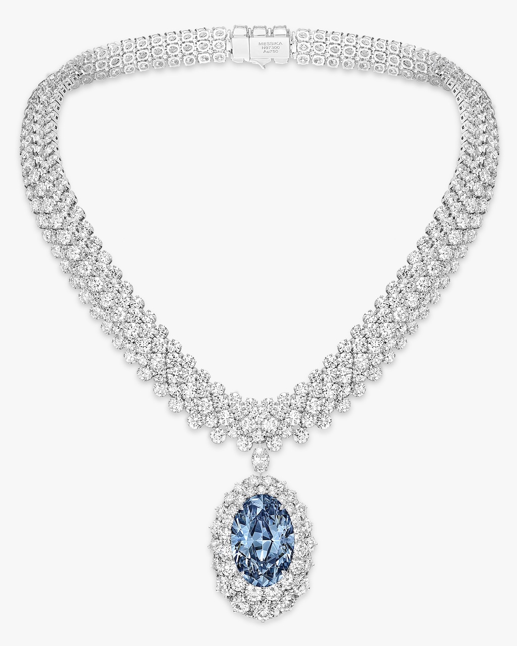 Messika Le Okavango Blue High Jewelry Necklace as seen during Paris Couture Week.