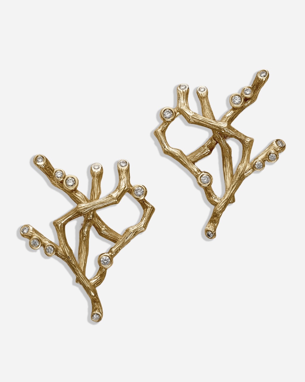 Lupita Nyong'o "The Odyssey" Sauer Branch Earrings 18-Karat Yellow Gold and Diamonds