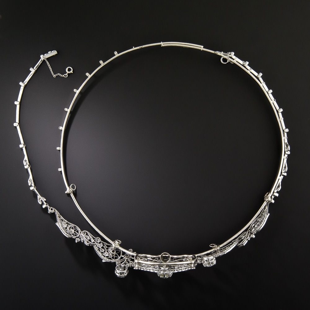 Convertible Tiara Lang Antiques French Belle Epoque Convertible Diamond Necklace / Tiara