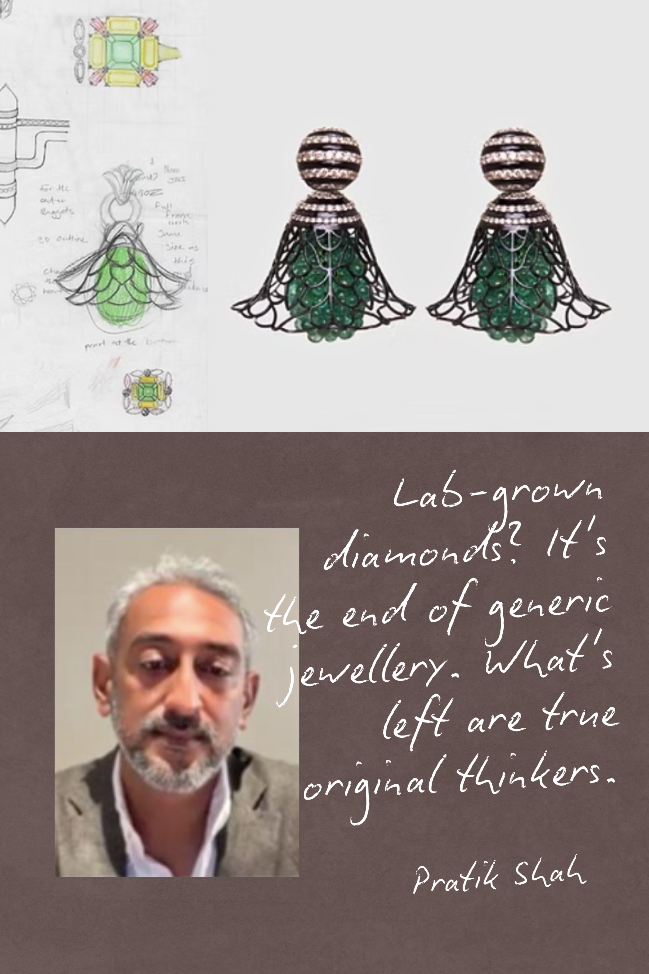 Pratik Shah and nature-inspired diamond earrings 