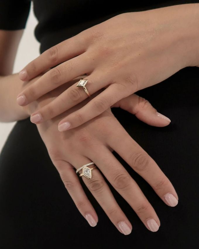 Azlee Lozenge Diamond Engagement Ring Unique Diamond Cuts 