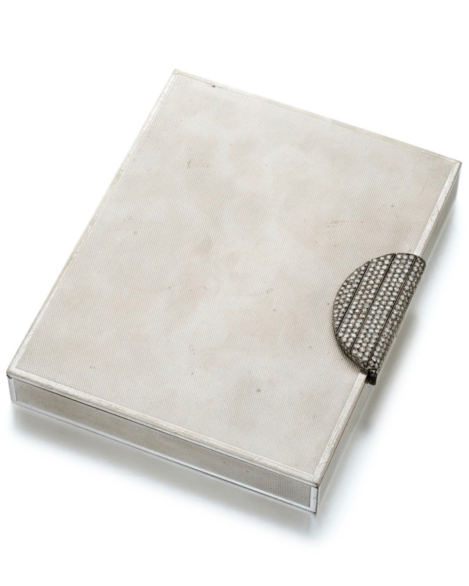Cigarette Case Van Cleef & Arpels Styptor and Diamond Minaudière, specially made for Asprey from the 1930s.