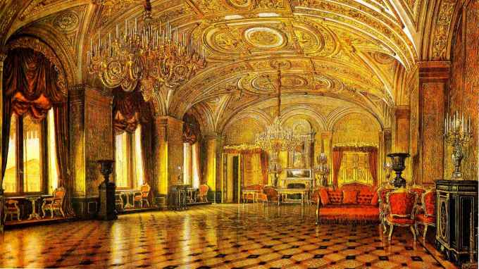 Catherine the Great Drawing of the Winter Palace Golden Room