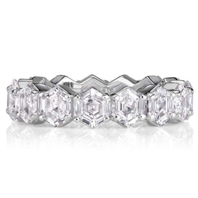 Mark Broumand 5.15ct Hexagon Cut Diamond Eternity Band
