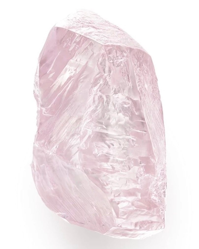 The “Nijinsky”, a 27.85-carat clear pink rough diamond that became the Spirit of the Rose diamond. (Courtesy of Sotheby's)
