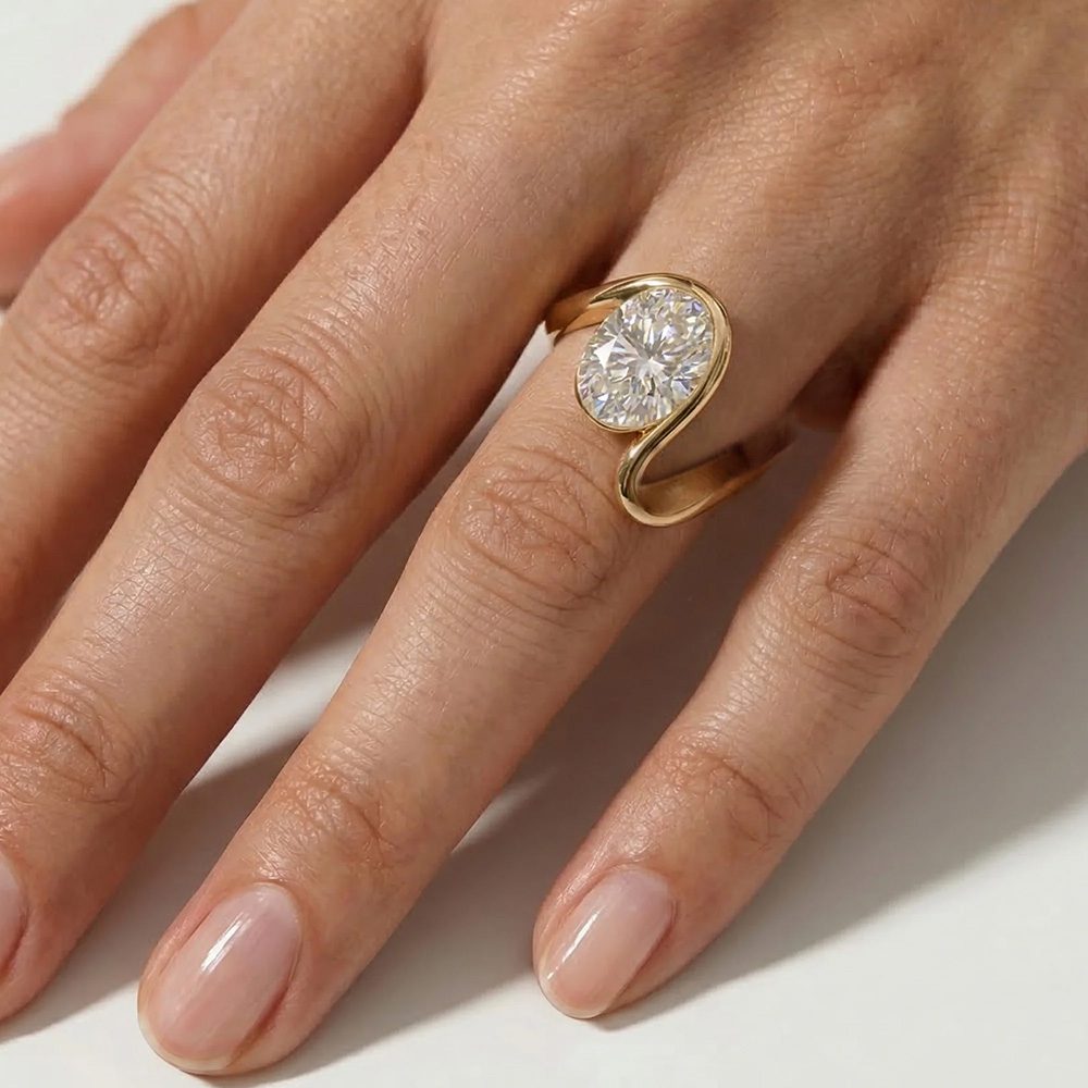 nontraditional engagement rings open oval diamond ring