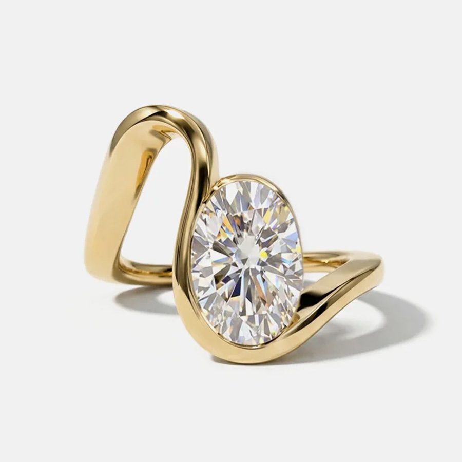 nontraditional engagement rings open oval diamond ring