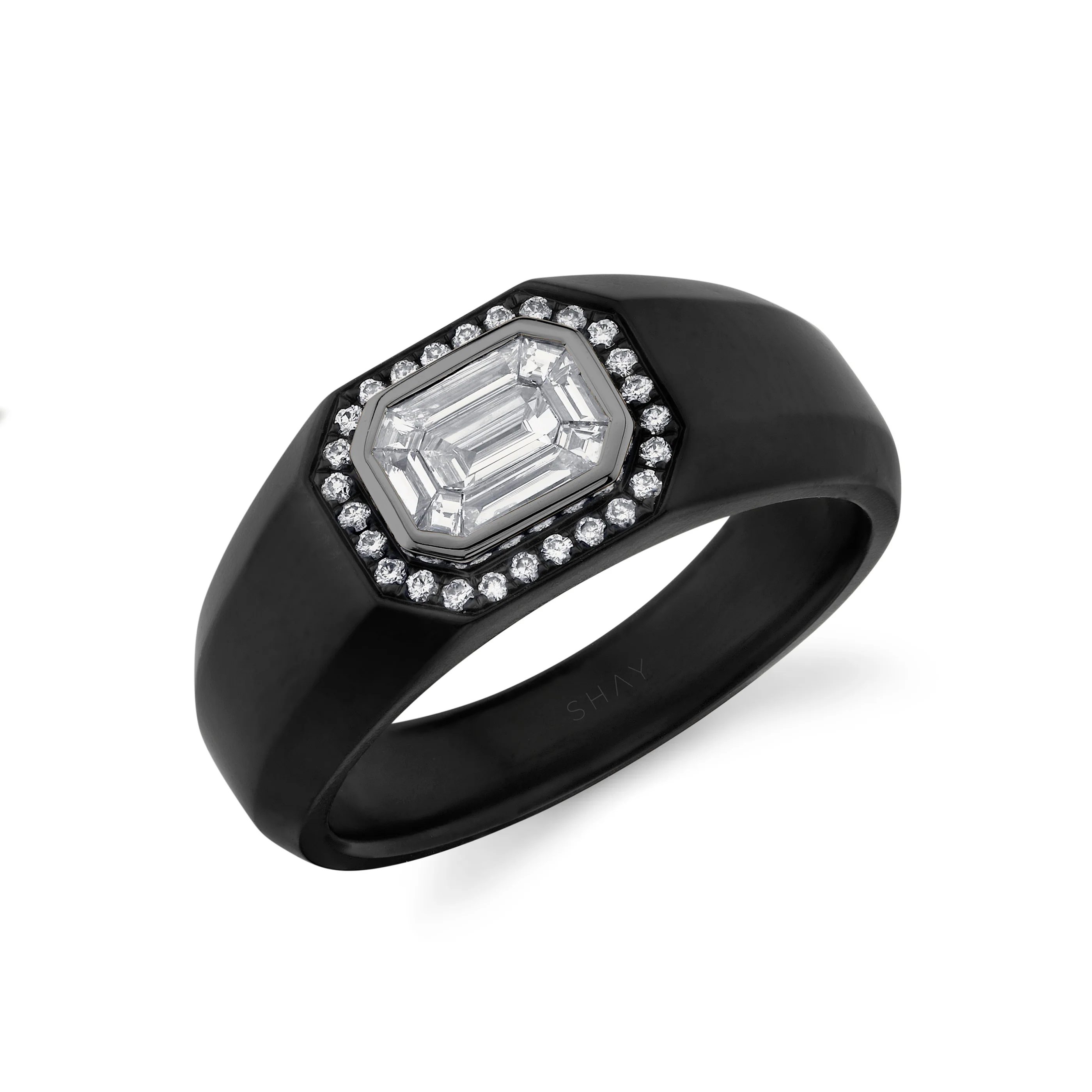 Titanium Jewelry Diamond Signet Ring Shay Jewelry