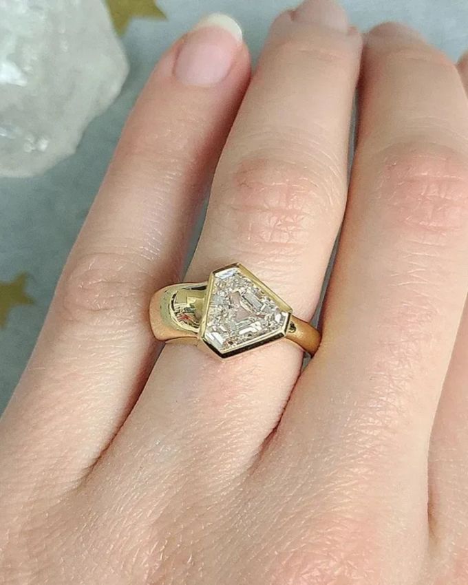 shield cut diamond ring Unique Diamond Cuts
