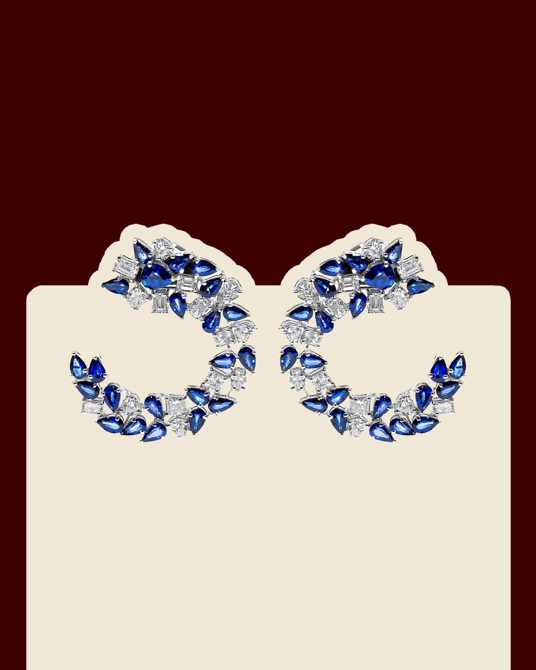 Nanagram sapphire and diamond hoop earrings