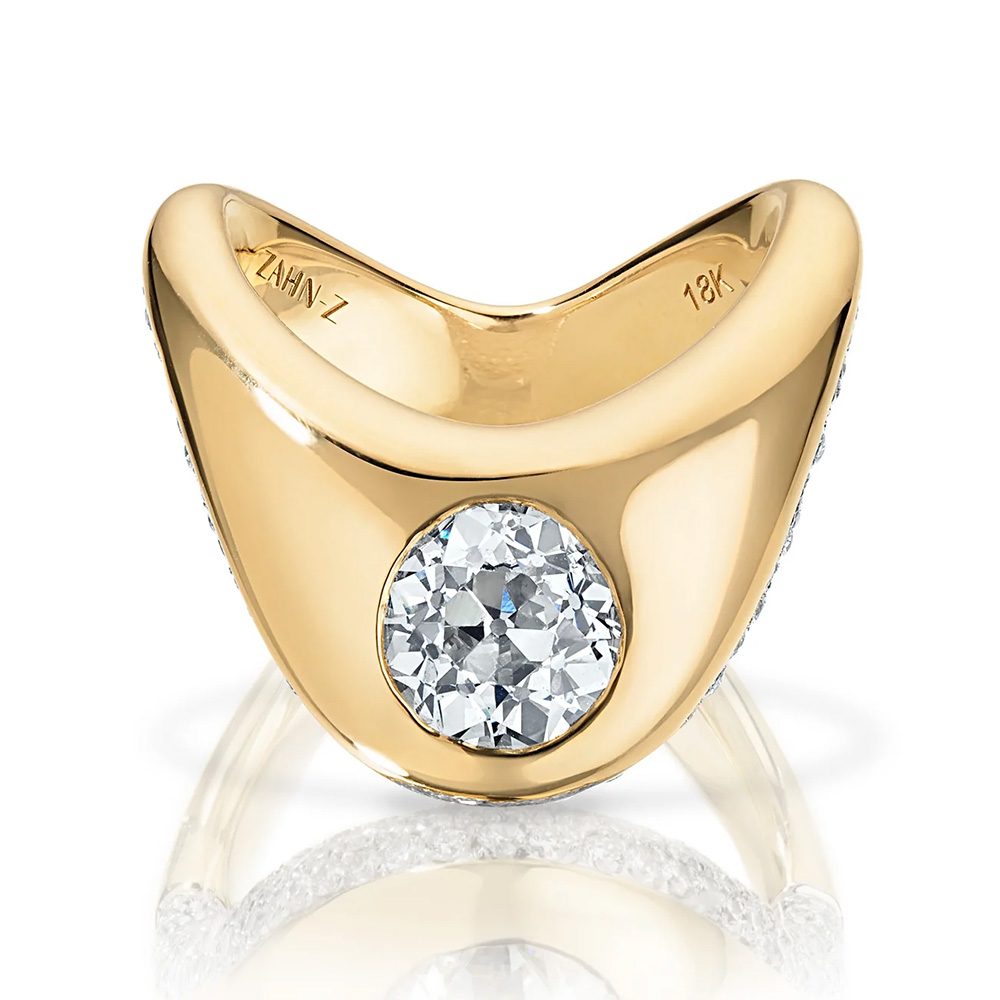 nontraditional engagement rings diamond gypsy ring