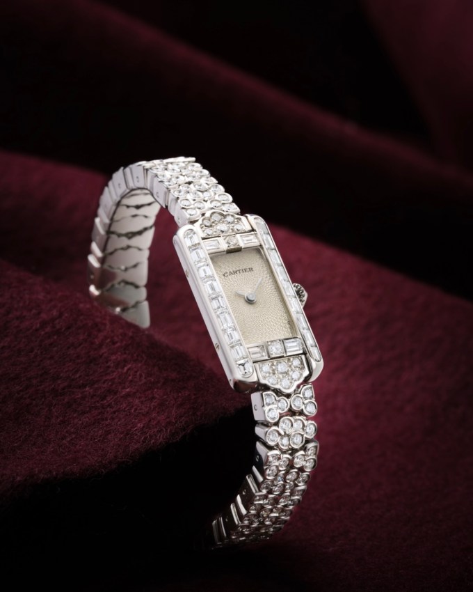 Tiny Watch Cartier Mini Tank Watch  with diamonds 